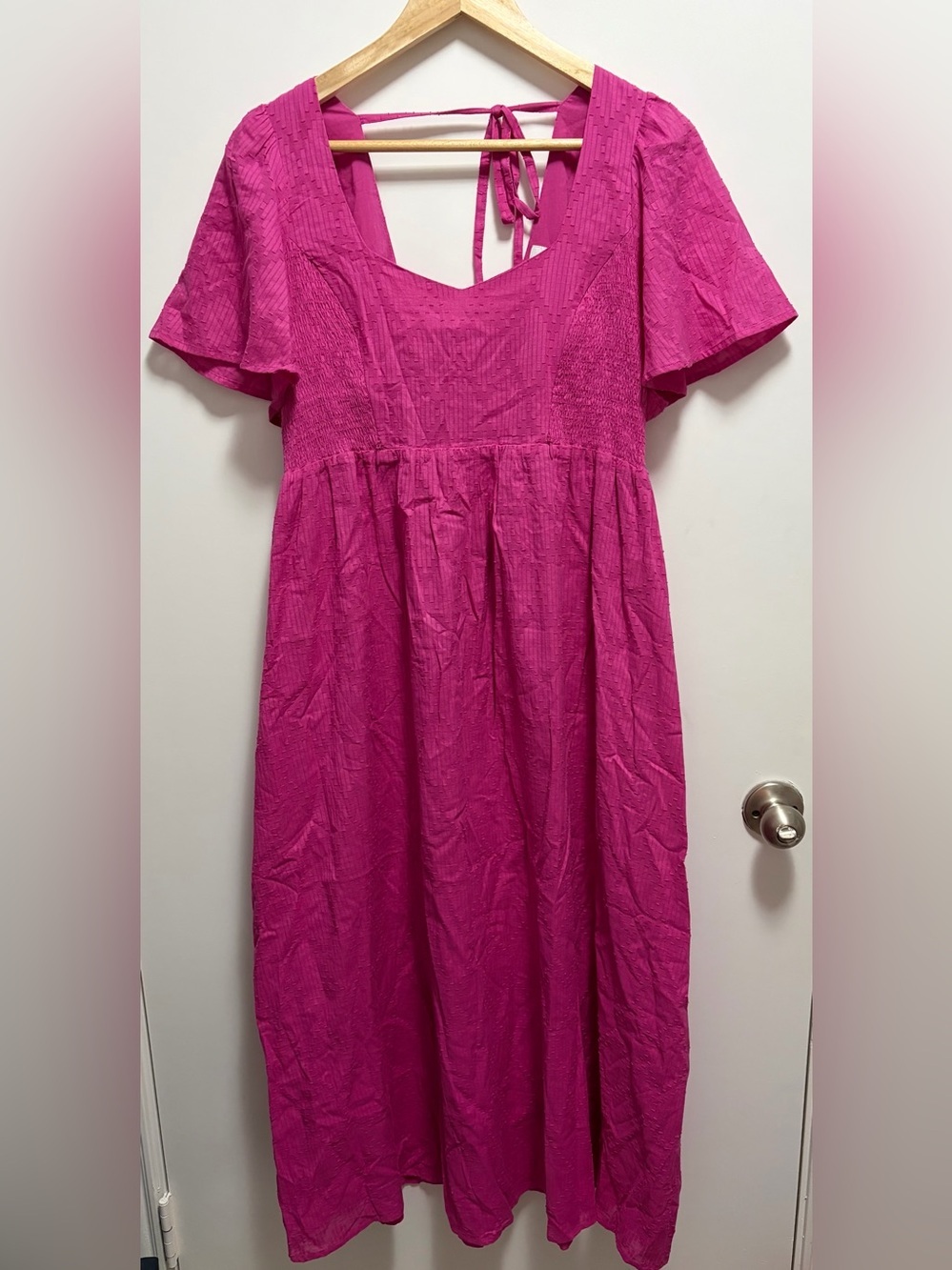 Seraphine Fuchsia Pink Cotton Broderie Maternity and Nursing Dress Size 6